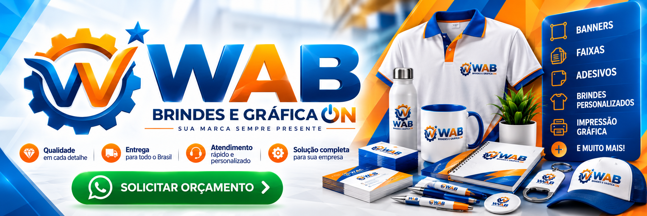 Banner WAB Brindes e Gráfica ON